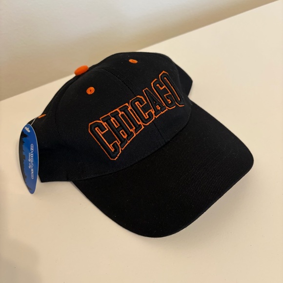 NWT Black and Orange Chicago Cap Hat O/S - Picture 2 of 7